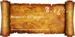 Nemecz Ágnes névjegykártya